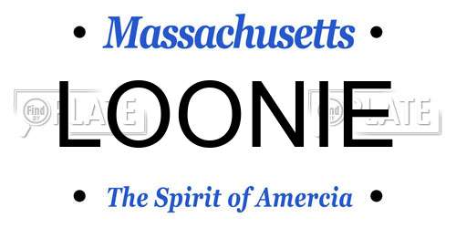 LOONIE Massachusetts License Plate