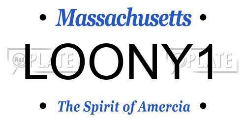 LOONY1 Massachusetts License Plate