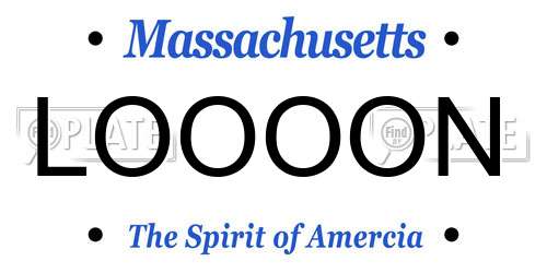 LOOOON Massachusetts License Plate