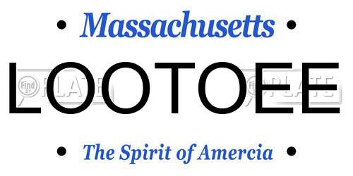 LOOTOEE Massachusetts License Plate