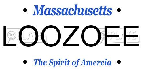 LOOZOEE Massachusetts License Plate