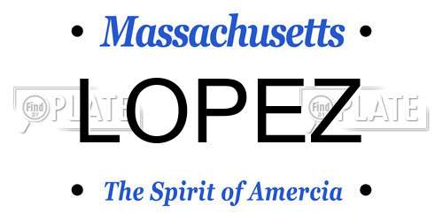 LOPEZ Massachusetts License Plate