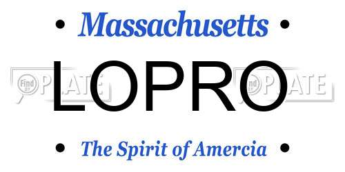 LOPRO Massachusetts License Plate