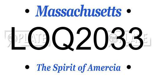 LOQ2033 Massachusetts License Plate