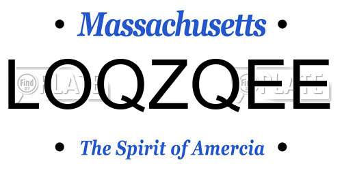 LOQZQEE Massachusetts License Plate