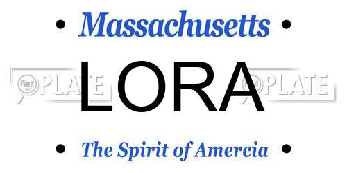 LORA Massachusetts License Plate