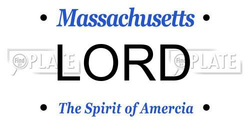 LORD Massachusetts License Plate