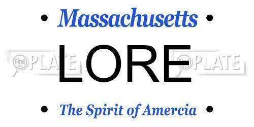LORE Massachusetts License Plate