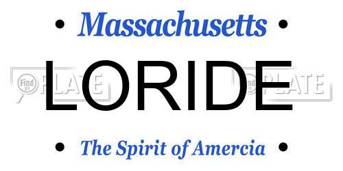 LORIDE Massachusetts License Plate