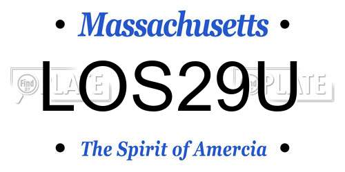 LOS29U Massachusetts License Plate