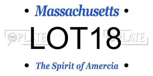 LOT18 Massachusetts License Plate