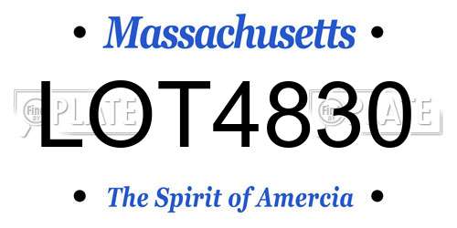 LOT4830 Massachusetts License Plate