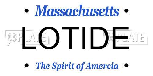 LOTIDE Massachusetts License Plate