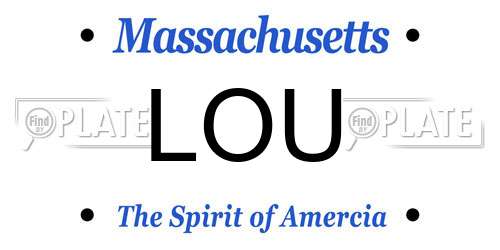 LOU Massachusetts License Plate