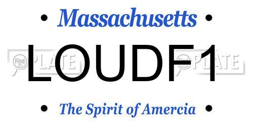 LOUDF1 Massachusetts License Plate