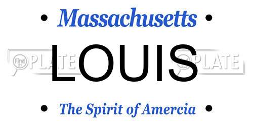 LOUIS Massachusetts License Plate