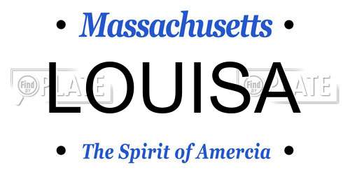 LOUISA Massachusetts License Plate