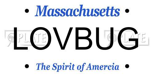 LOVBUG Massachusetts License Plate