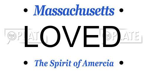 LOVED Massachusetts License Plate