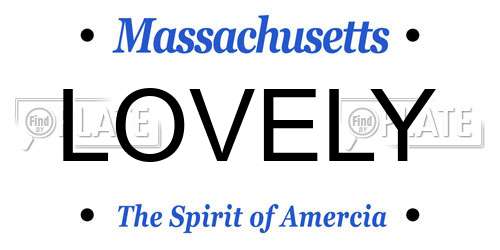 LOVELY Massachusetts License Plate
