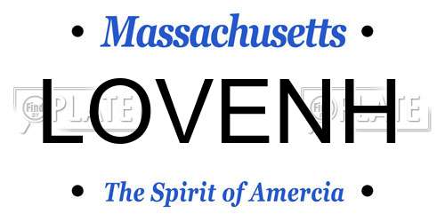LOVENH Massachusetts License Plate