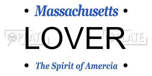 LOVER Massachusetts License Plate