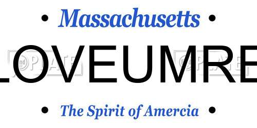 LOVEUMRE Massachusetts License Plate