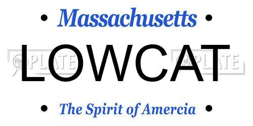 LOWCAT Massachusetts License Plate