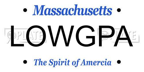LOWGPA Massachusetts License Plate
