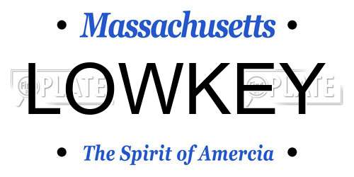 LOWKEY Massachusetts License Plate