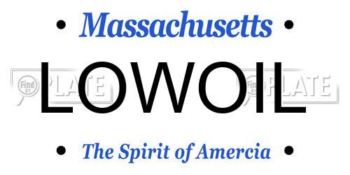 LOWOIL Massachusetts License Plate