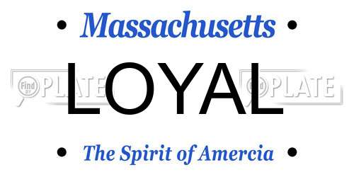 LOYAL Massachusetts License Plate