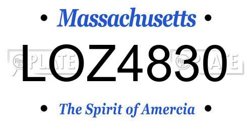 LOZ4830 Massachusetts License Plate