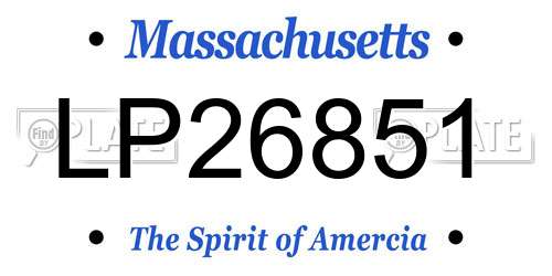 LP26851 Massachusetts License Plate