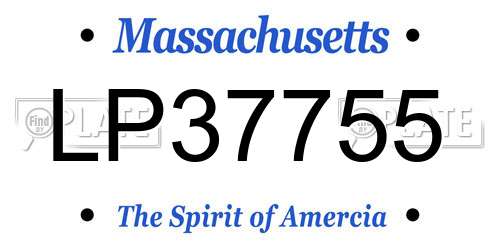 LP37755 Massachusetts License Plate