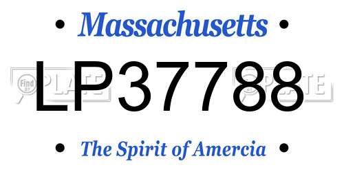 LP37788 Massachusetts License Plate