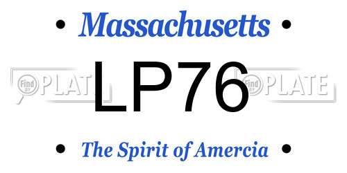 LP76 Massachusetts License Plate