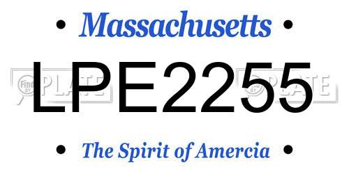 LPE2255 Massachusetts License Plate
