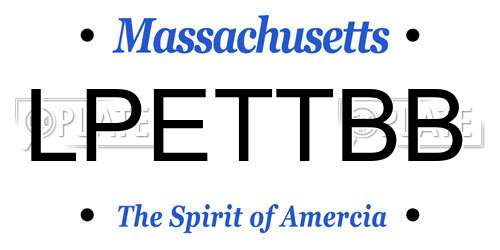 LPETTBB Massachusetts License Plate