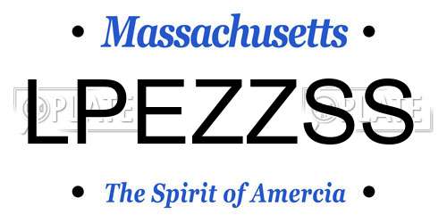 LPEZZSS Massachusetts License Plate