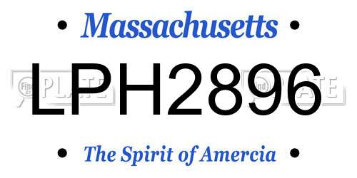 LPH2896 Massachusetts License Plate