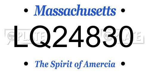 LQ24830 Massachusetts License Plate