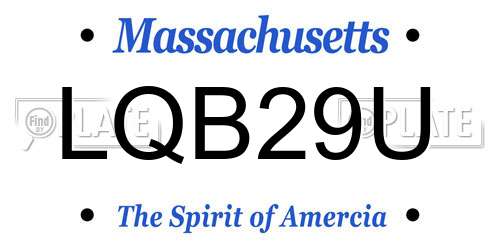 LQB29U Massachusetts License Plate