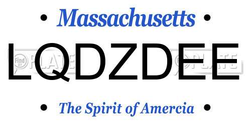 LQDZDEE Massachusetts License Plate