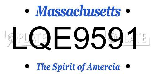 LQE9591 Massachusetts License Plate