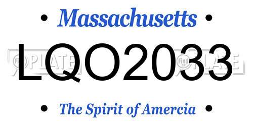 LQO2033 Massachusetts License Plate