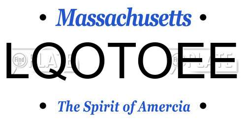 LQOTOEE Massachusetts License Plate