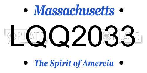 LQQ2033 Massachusetts License Plate