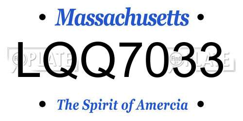 LQQ7033 Massachusetts License Plate