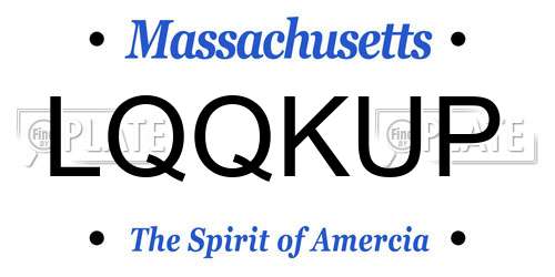 LQQKUP Massachusetts License Plate